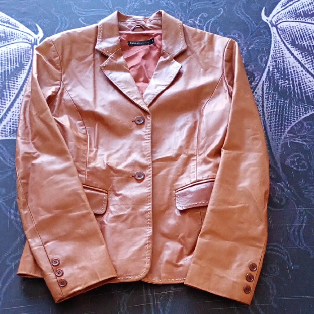 RUDSAK Women's Tan Leather Blazer